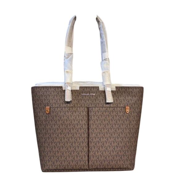 RETAIL $498 Michael Kors Jet Set Medium Logo Pocket Tote Bag*NEW - Picture 3 of 10